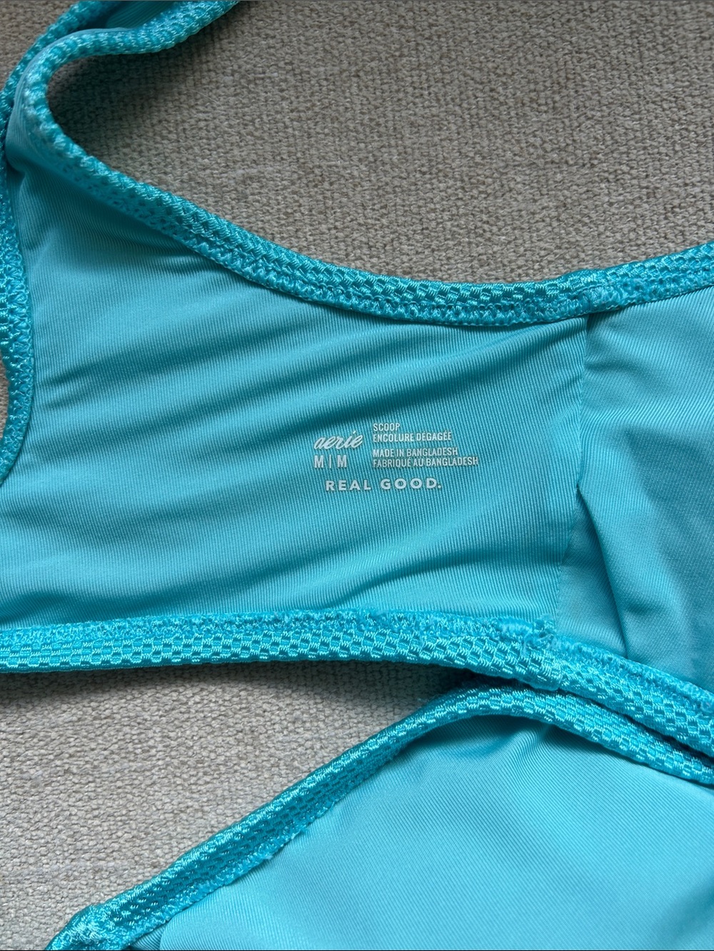 aerie Turquoise Textured V-Wire Bikini Top & High-Waist Bottoms - Picture 7 of 7
